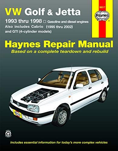 Volkswagen Jetta, Golf, GTI: 1993, 1994, 1995, 1996, 1997, 1998